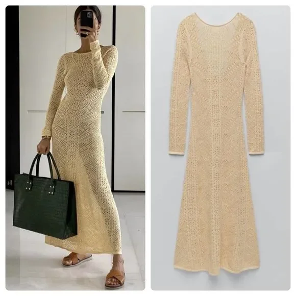 Zara | Dresses | Zara Limited Edition Crocheted Knit Dress | Poshmark